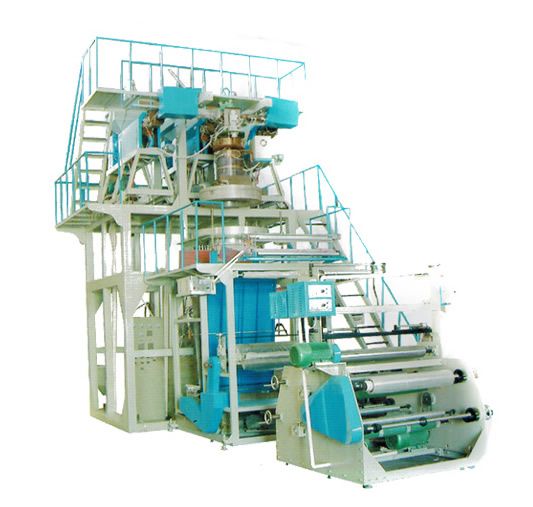 SJ-45x3、50x3型 三層聚丙烯（PP）、低密度聚乙烯（LDPE）、線形低密度聚乙烯（LLDPE）吹膜機組
