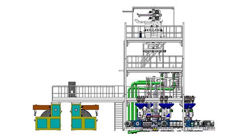 生產緩沖氣柱袋阻隔材料吹膜機設備