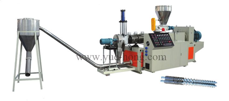 YH系列PVC硬塑、透明料錐形雙螺桿擠出造粒機